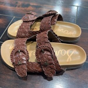 Sam Edelman Tiffanie Brown Woven Slide Sandals - Women 7